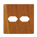 Placa 4x4 2 Tomadas Horizontais - Novara Cumaru